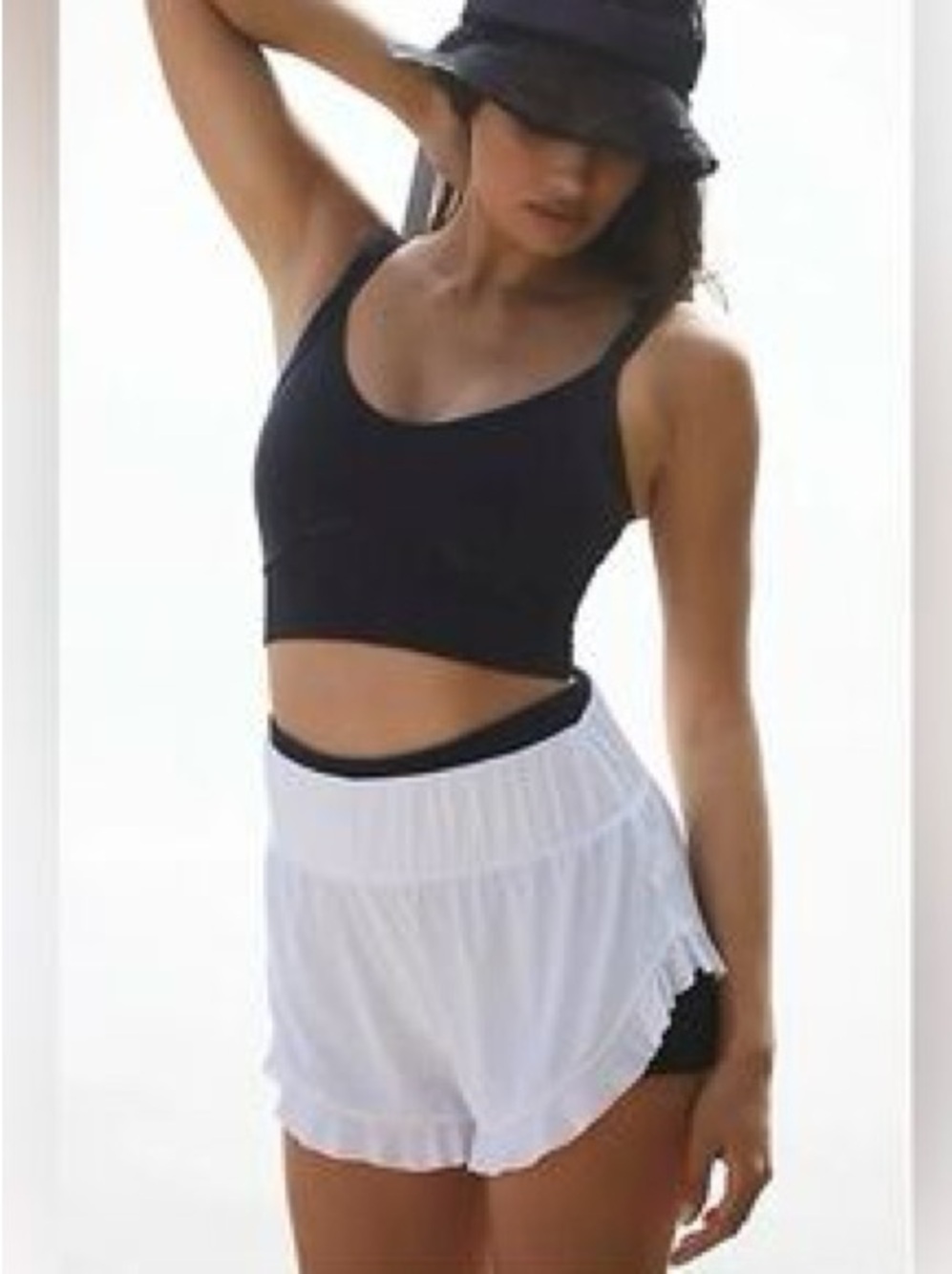FP MOVEMENT by Free People Featherweight Layering White Shorts